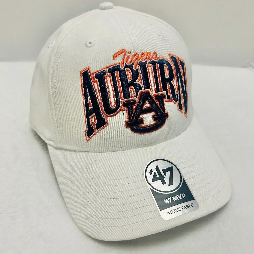 '47 Brand Auburn Tigers‎ Keystone MVP Snapback Hat Cap Adjustable White NCAA